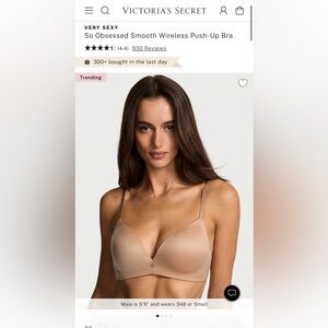34DD Victoria’s Secret So Obsessed Wireless Push-Up Bra